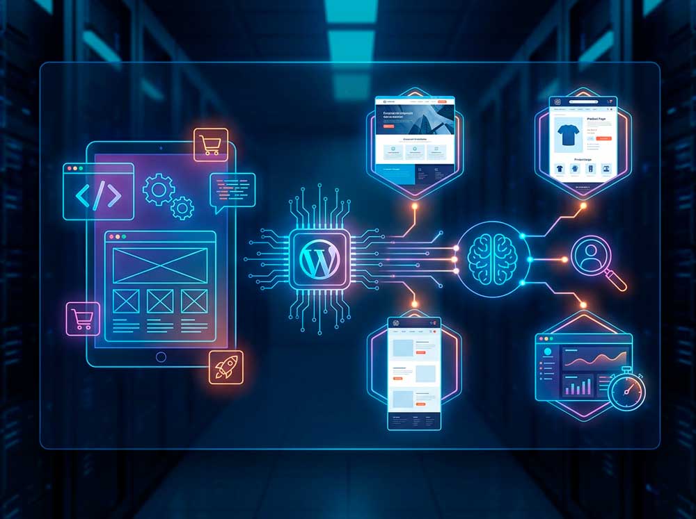 Desarrollo web a medida en WordPress: sitios corporativos, tiendas online WooCommerce, landing pages y diseño responsive